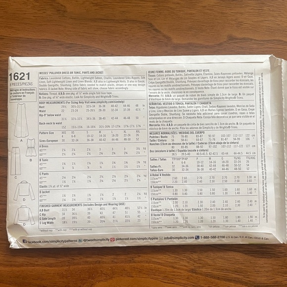 4 L/XL/XXL Sewing Patterns Lot Simplicity - Picture 5 of 9